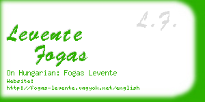 levente fogas business card